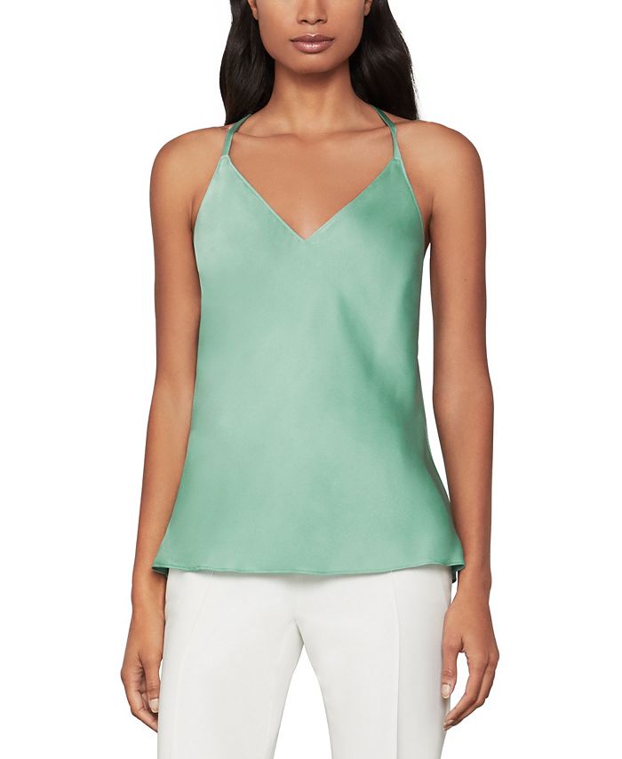 BCBGMAXAZRIA Women's Tie Back Top Green Size Medium
