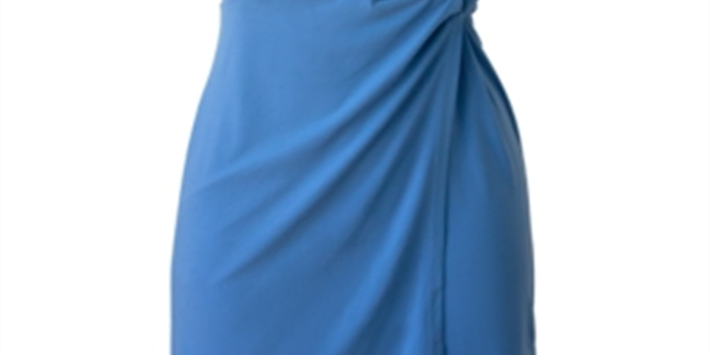 BCBGeneration Women's Sleeveless Twist Front Surplice Dress Blue Size Small