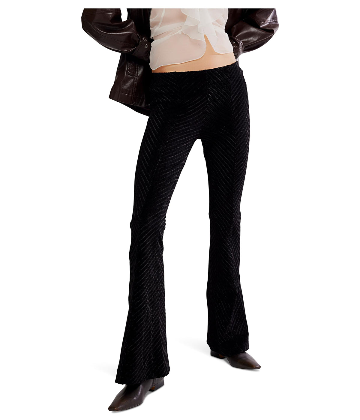 Free People Penny Pull On Velvet Pants Black Size Small Womens