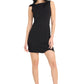 Donna Morgan Womens Sleeveless Boat Neck Sheath Mini Dress Black 14