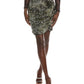 BOSS Vania Ruched Mini Skirt Sparkle Green Large