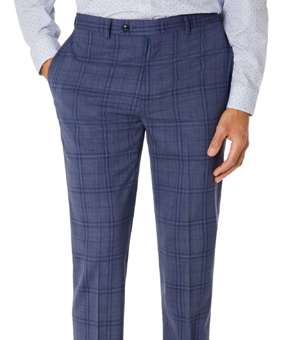 Calvin Klein Men's Slim Fit Plaid Suit Separate Pant Blue Size 30X30
