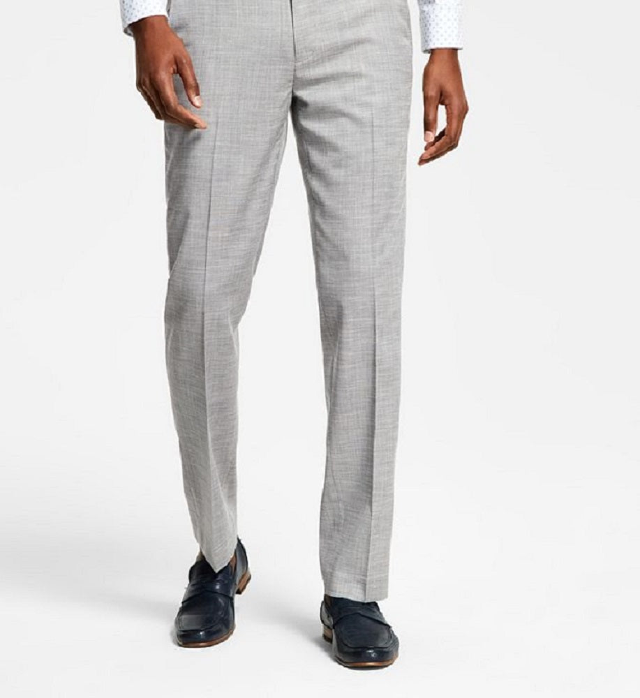 Alfani Men's Slim Fit Solid Knit Suit Pants Gray Size 32X30