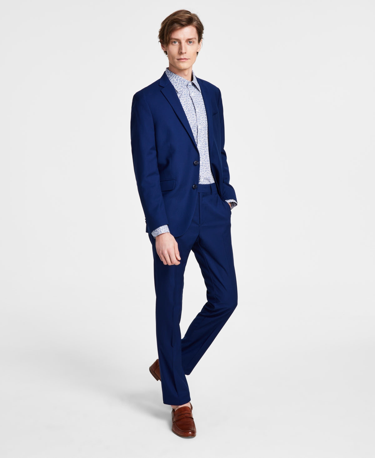 Kenneth Cole Reaction Men's Ready Flex Slim Fit Suit Blue Size 38