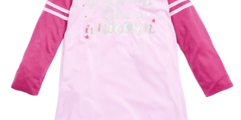 Max & Olivia Girl's Hooded Unicorn Nightgown Pink Size S (6/6X)