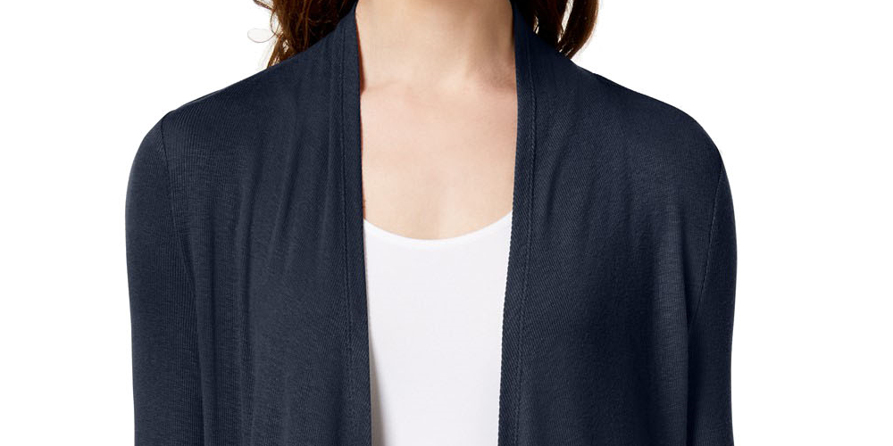 INC International Concepts Women's Solid Cardigan Sweater Blue Size Small