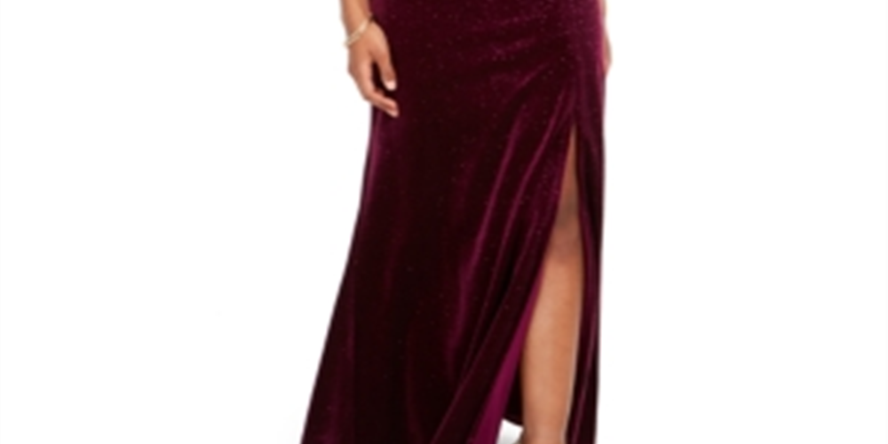 Morgan & Co. Junior's Velvet Glitter Gown Red Size 9