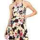 Speechless Womens Floral Halter Fit & Flare Dress Black 1
