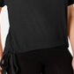 Ideology Women's Pinstripe Tie Short Sleeve T-Shirt Black Size M