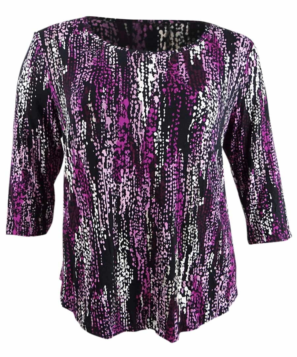 JM Collection Women's Plus Deep Cave Lights Top Size 0X