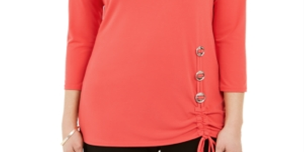 JM Collection Women's Hardware Trim Tunic Orange Size XX-Large
