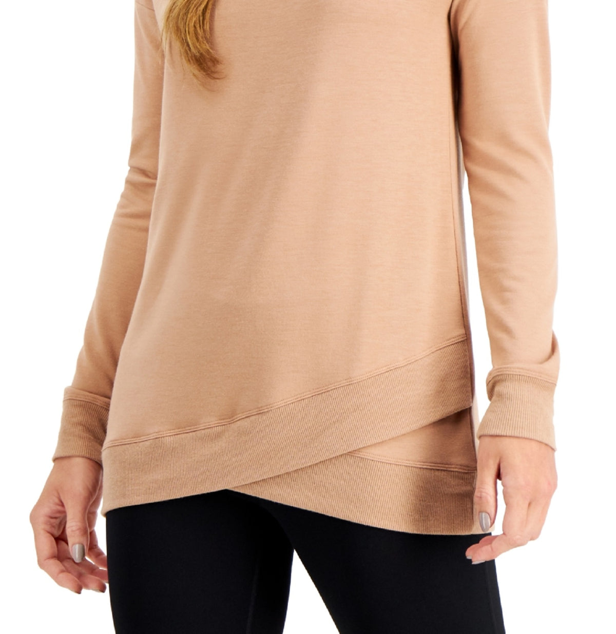 ID Ideology Women's Crossover Hem Top Pink Size Large