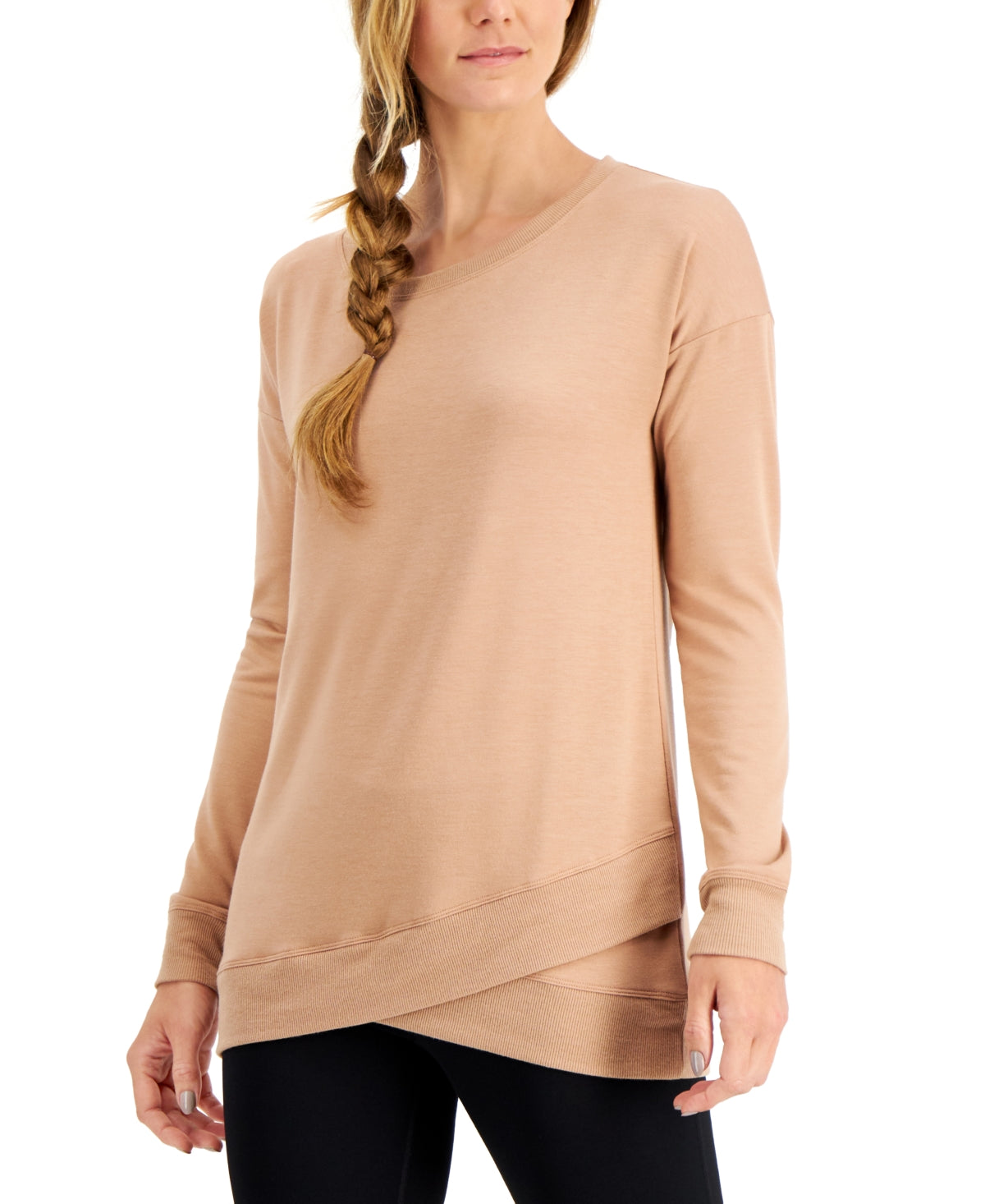 ID Ideology Women's Crossover Hem Top Pink Size Large