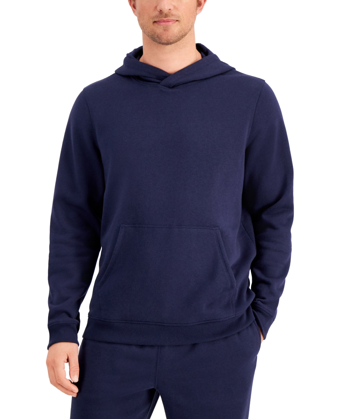 Id Ideology Men's Solid Fleece Hoodie Navy Size S