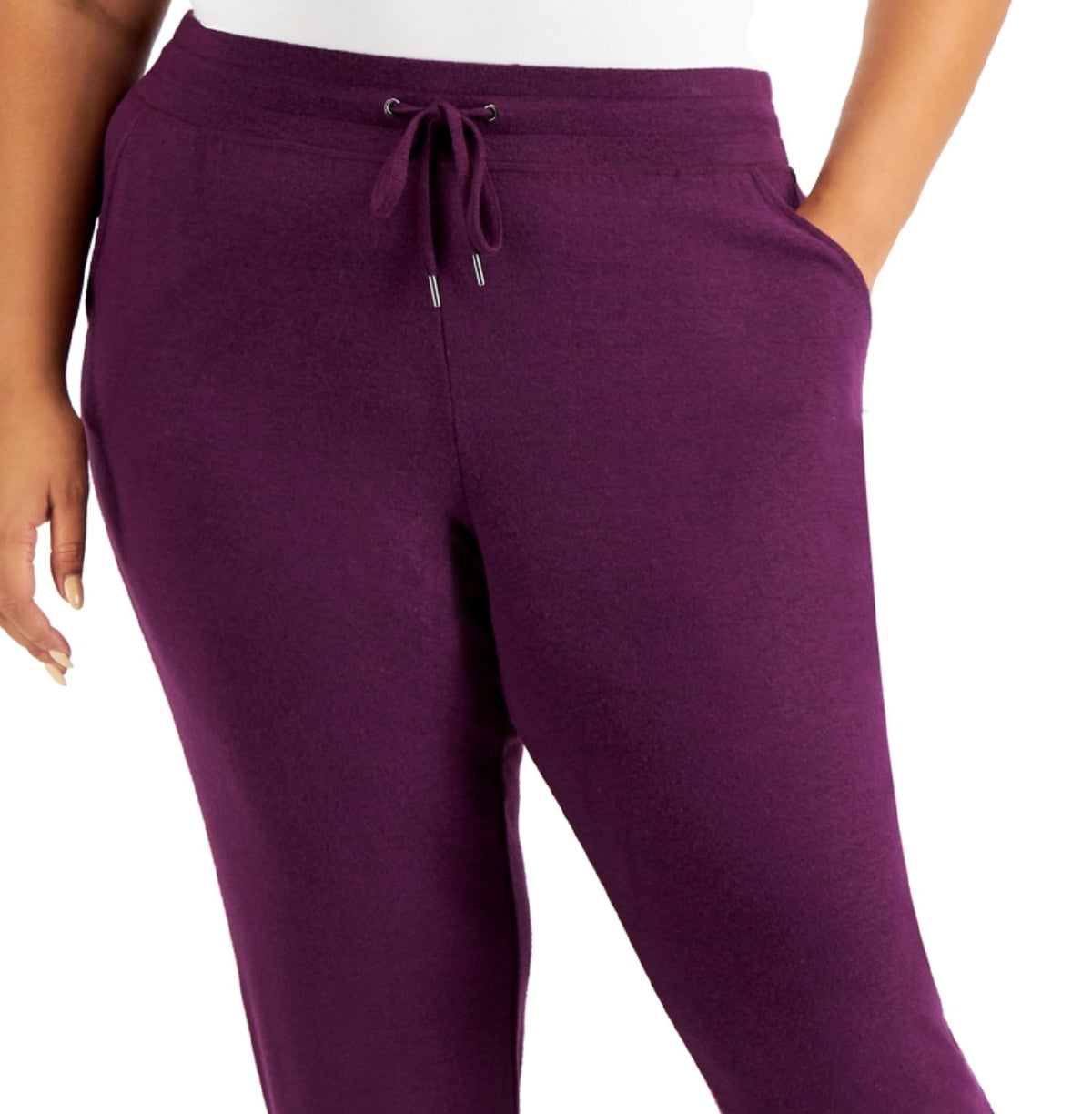ID Ideology Women's Drawstring Knit Joggers Purple Size 2X