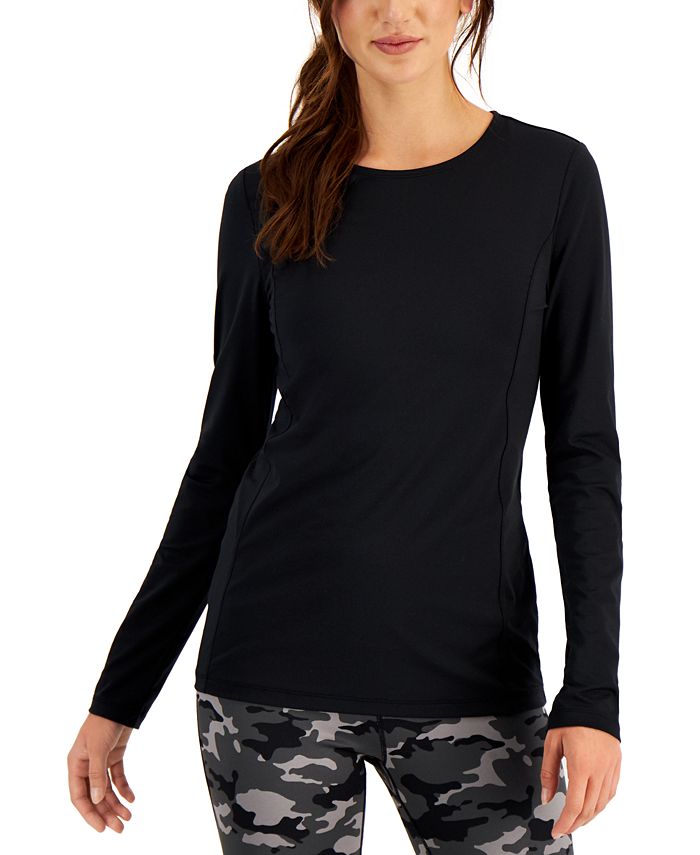 ID Ideology Women's Fitted Long Sleeve T-Shirt Black Size XX-Large