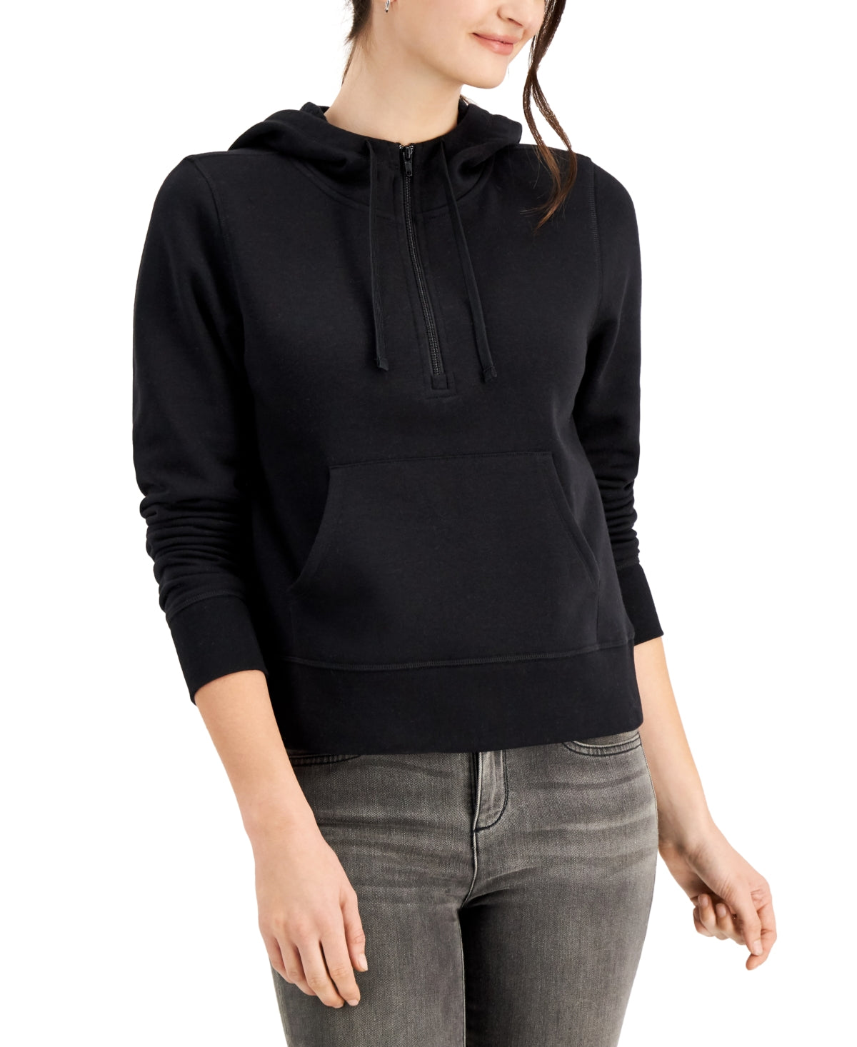 ID Ideology Women's Half Zip Hoodie Black Size X-Large