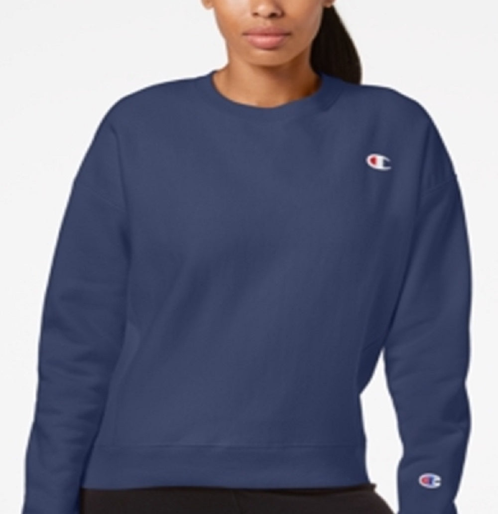 Champion Women's Essential Fleece Sweatshirt Blue Size Medium