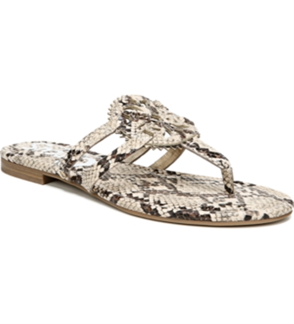 Sam Edelman Women's Canyon Thong Animal Print Sandal Brown Size 6.5