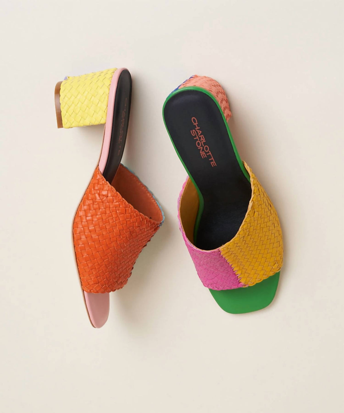 Charlotte Stone - Women's Lenu Woven Block Heel Mule Sandal