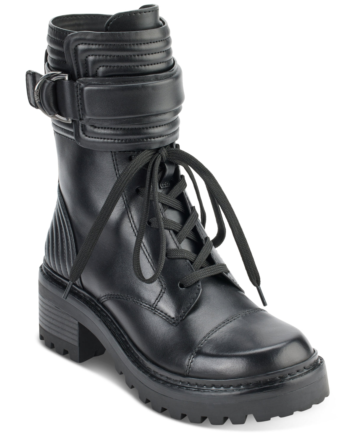 DKNY Women's Basia Combat Boot Black Size 9M