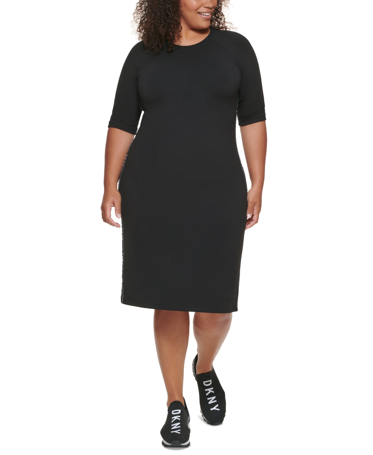 DKNY Women's Sport Plus Bodycon Dress Black Size 2X