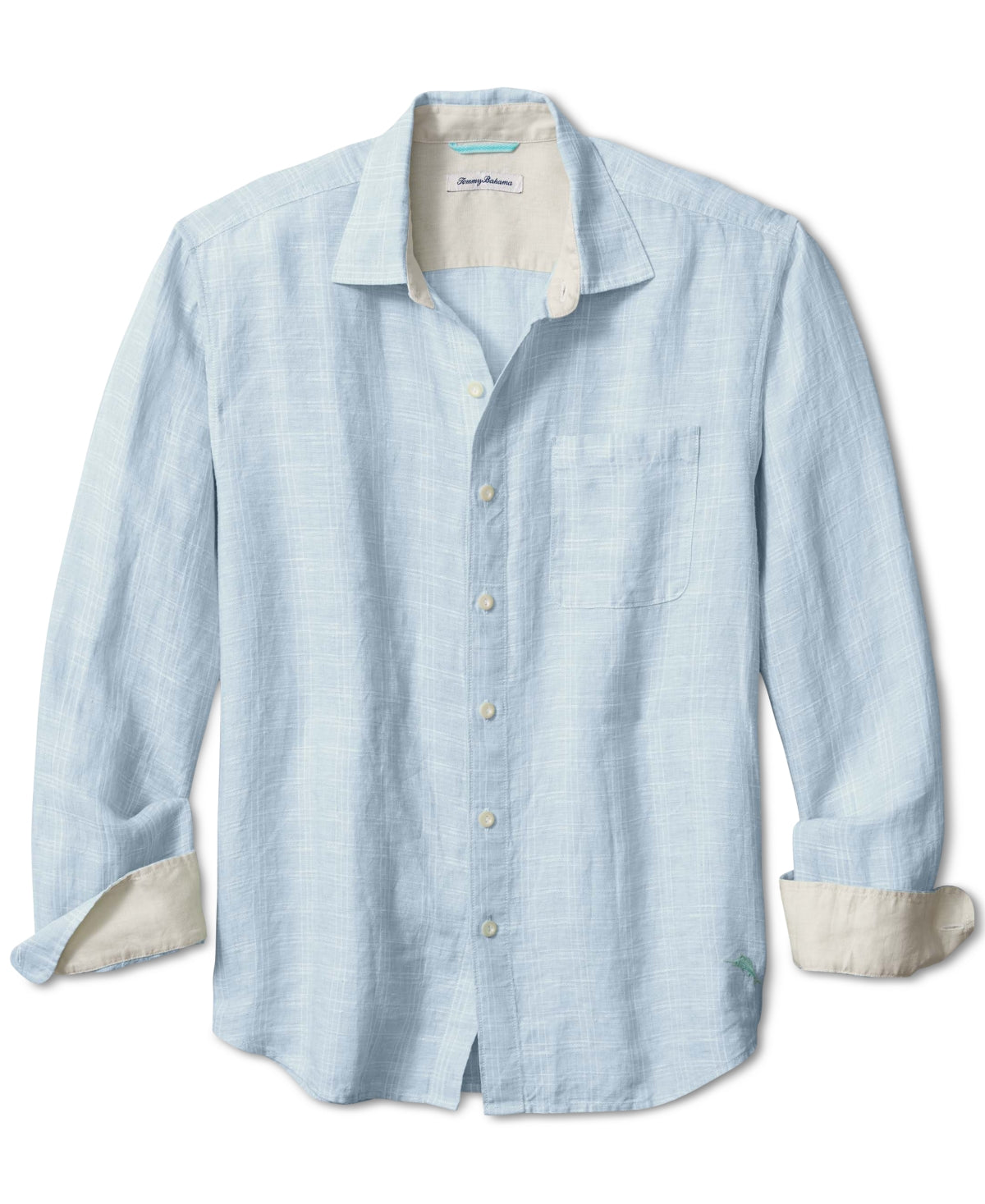 Tommy Bahama Men's Ventana Plaid Linen Button Up Shirt Blue Size Medium