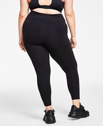 ID Ideology Women's High Waist Side Pocket 7/8 Length Leggings Black Size 2X