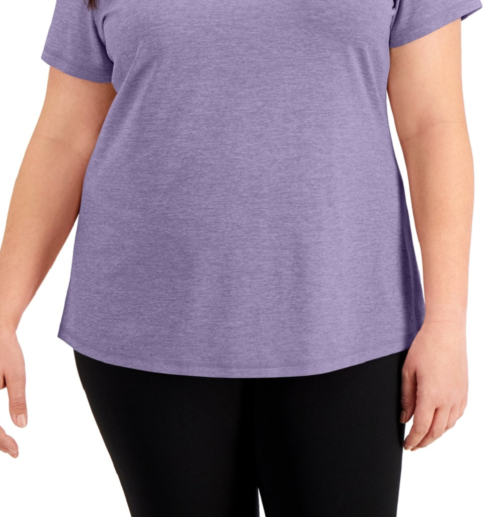ID Ideology Women's Rapidry V Neck Performance T-Shirt Purple Size 2X