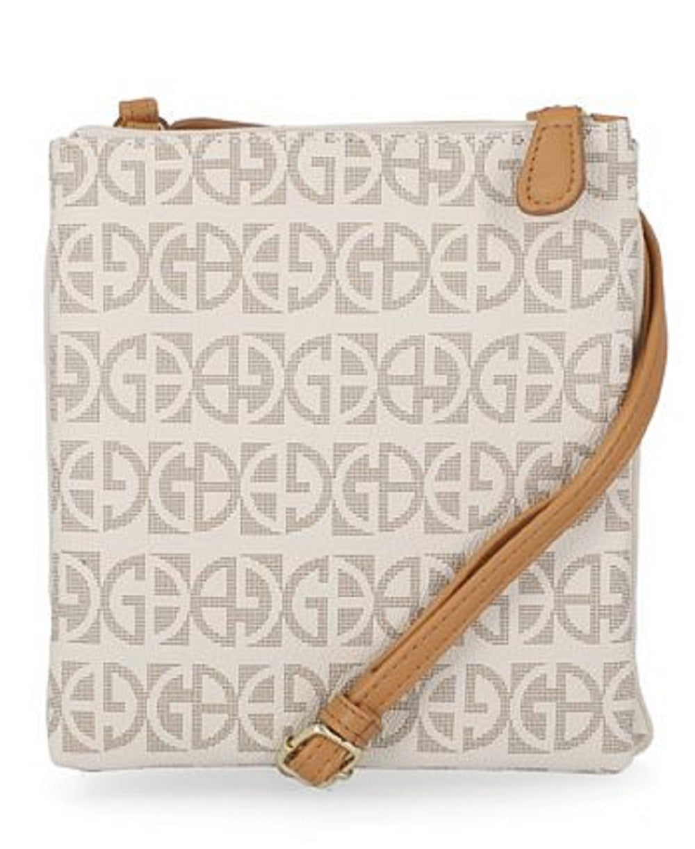 Giani Bernini Women's Two Tone Dasher Signature Crossbody Bag Brown Size Regular