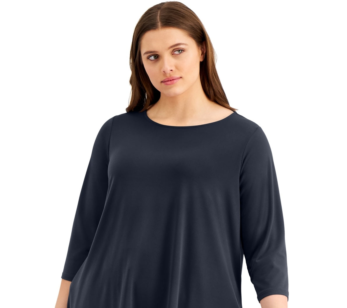 Alfani Women's Solid Swing Top Blue Size 2X