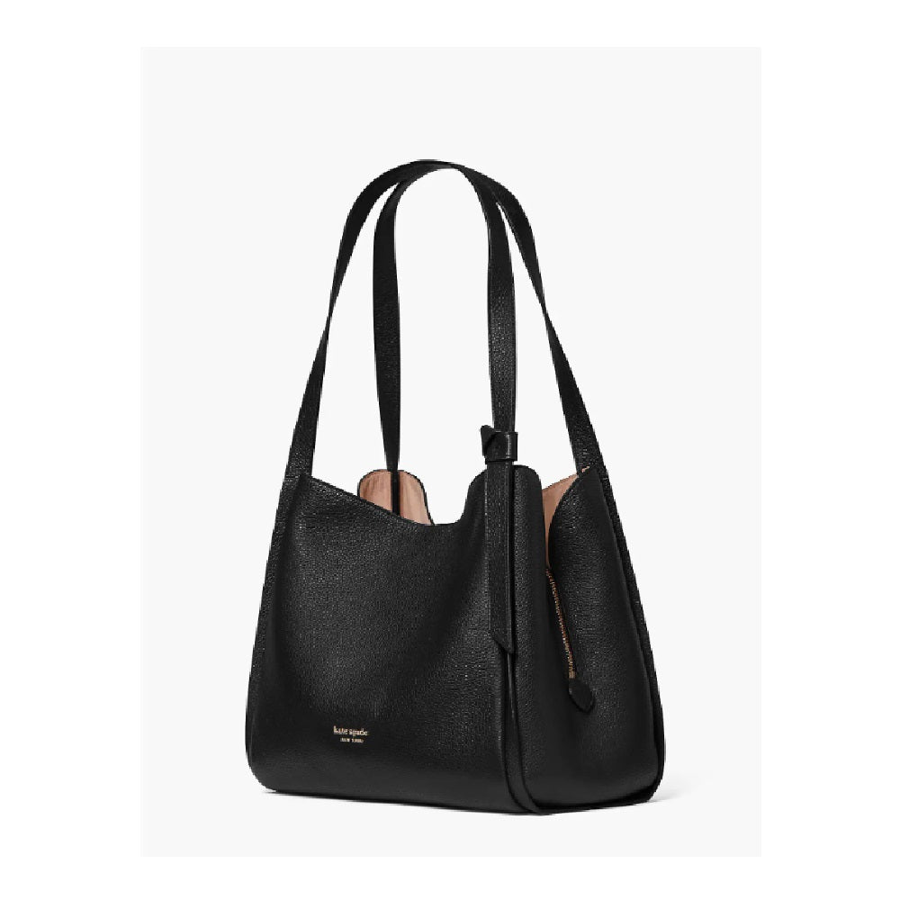 Kate Spade Women's Knott Large Leather Shoulder Bag Black Size Regular