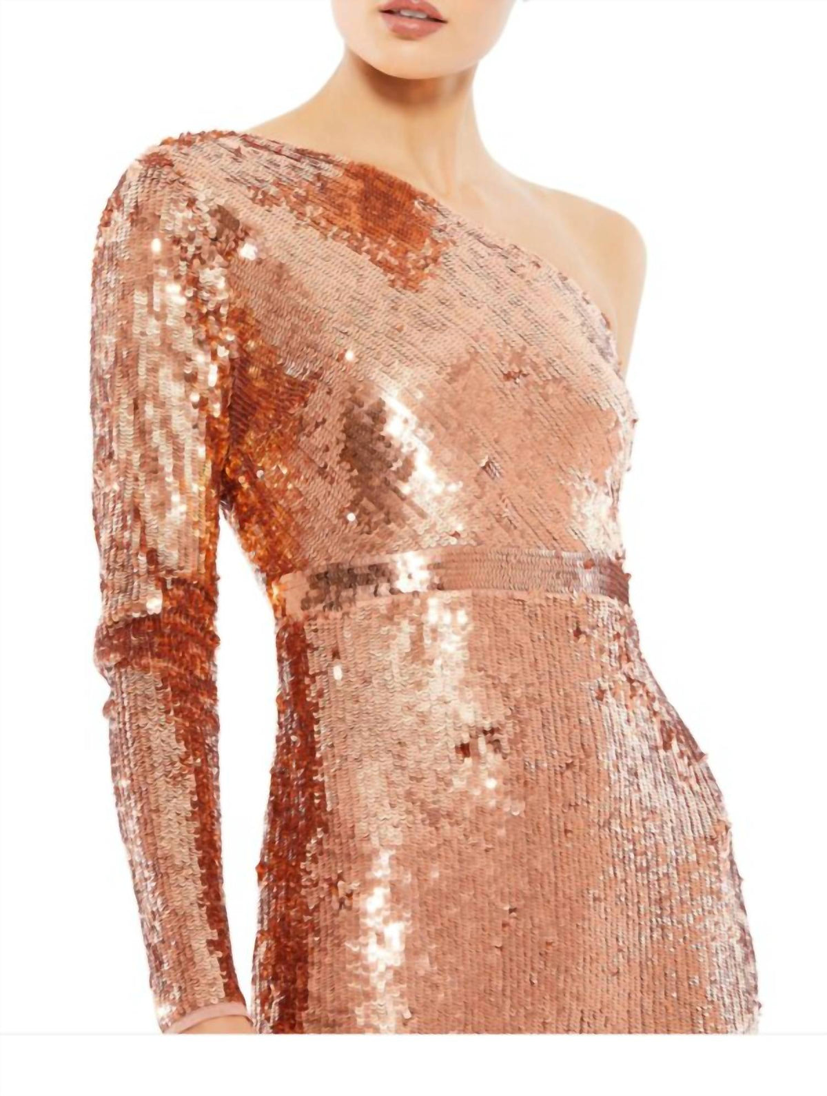 Mac Duggal - Sequin One Sleevecolumn Gown