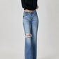 Risen - Solice Mid Rise Button Down Wide Leg Jeans
