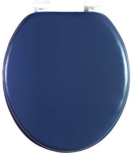 J&V Textiles Soft Round Toilet Seat With Easy Clean & Change Hinge, Padded