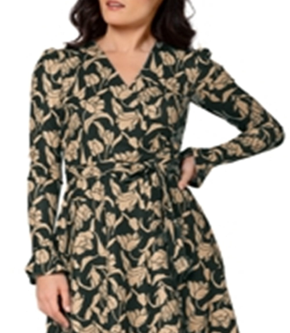 Leota Women's Rosalia Faux Wrap Dress Black Size X-Large