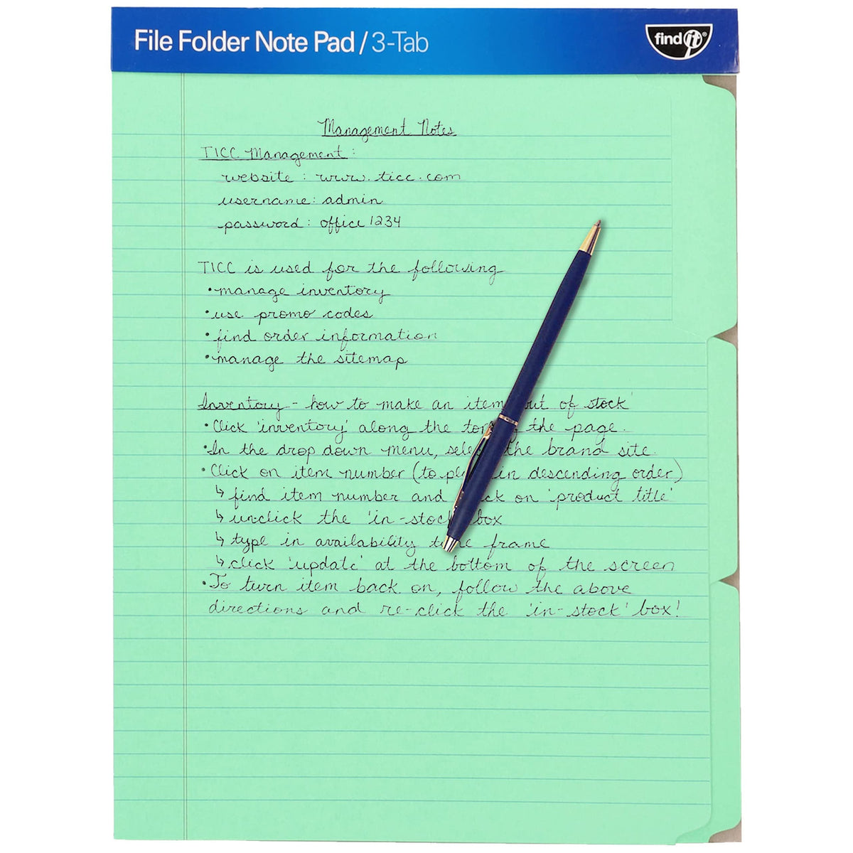 File Folder Notepad - Pack of 12