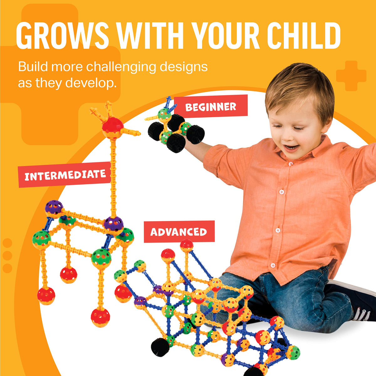 Educational Building Blocks Kit - 176 Pieces  (Ages 4-8)