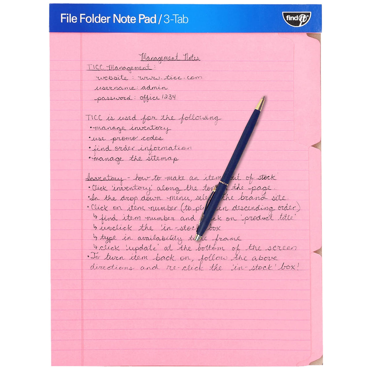 File Folder Notepad - Pack of 12