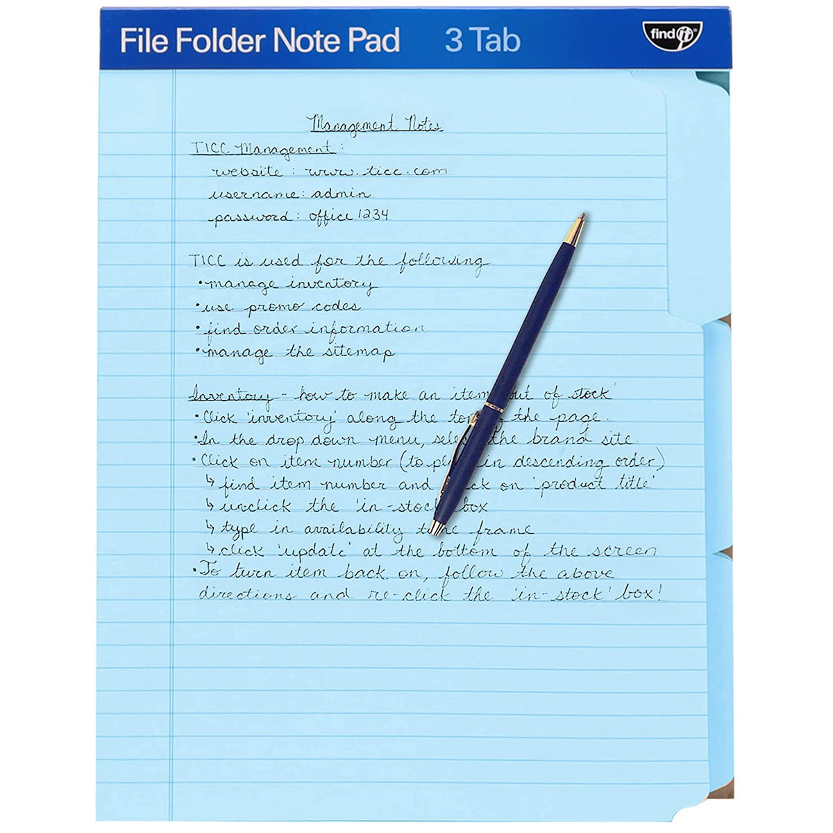 File Folder Notepad - Pack of 12