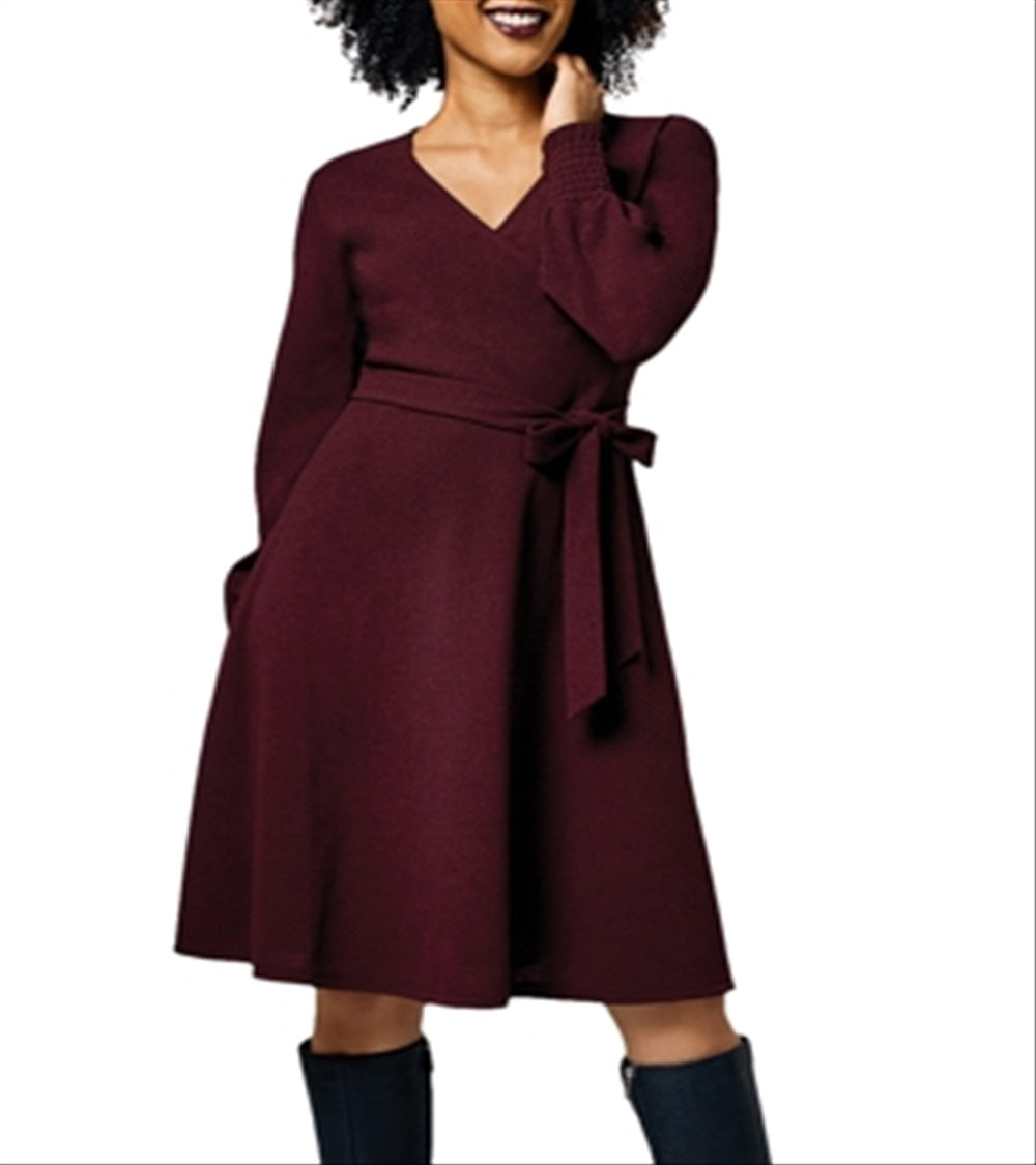 Leota Women's Perfect Wrap Dress Red Size Medium