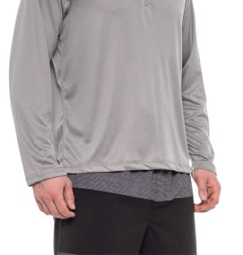 Trunks Men's Frost Solid Swim Shirt Upf 50 Zip Neck Long Sleeve Gray Size Medium