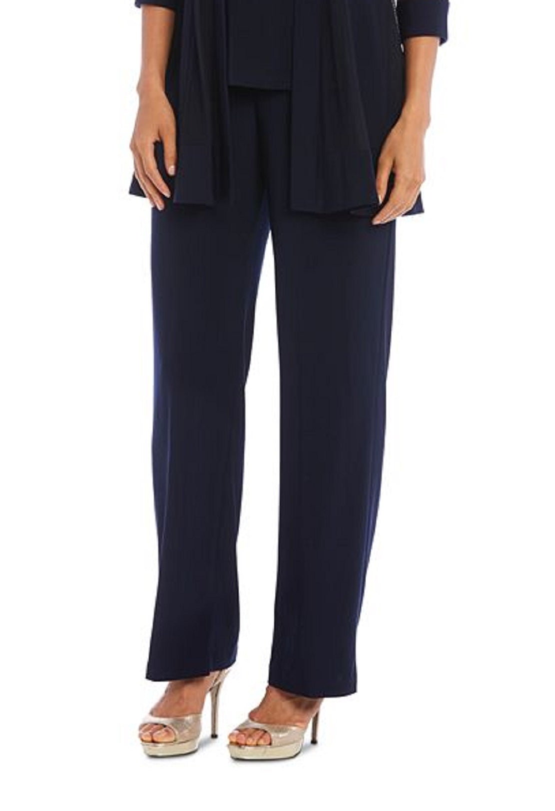 R & M Richards Women's 2 Pc Jacket Top & Pants Set Blue Size 12 Petite