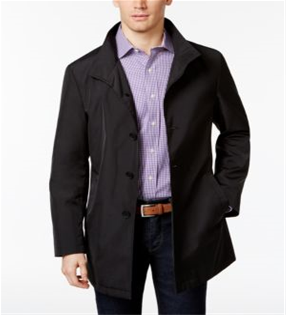 Calvin Klein Men's Mexer Dressy Jacket Raincoat Black Size 42
