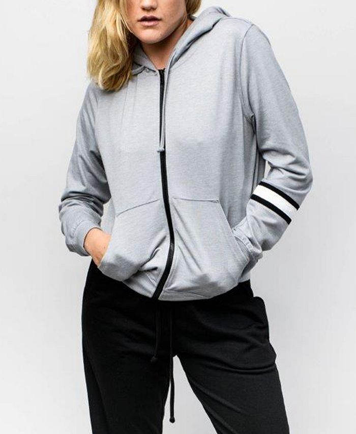 Fever Women's Reneu Earth Zip Up Hoodie Gray Size Large