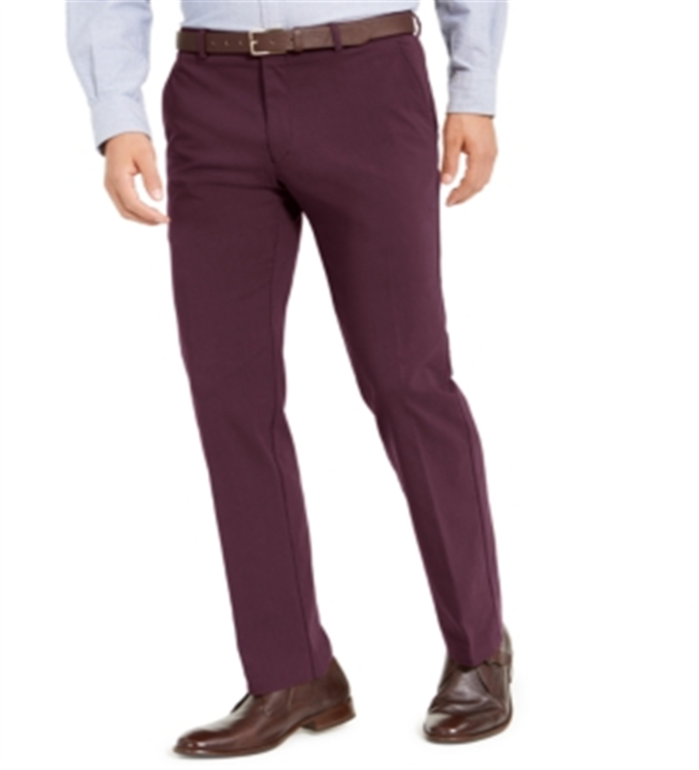Tommy Hilfiger Men's Modern Fit Thflex Stretch Comfort Dress Pants Red Size 32X30