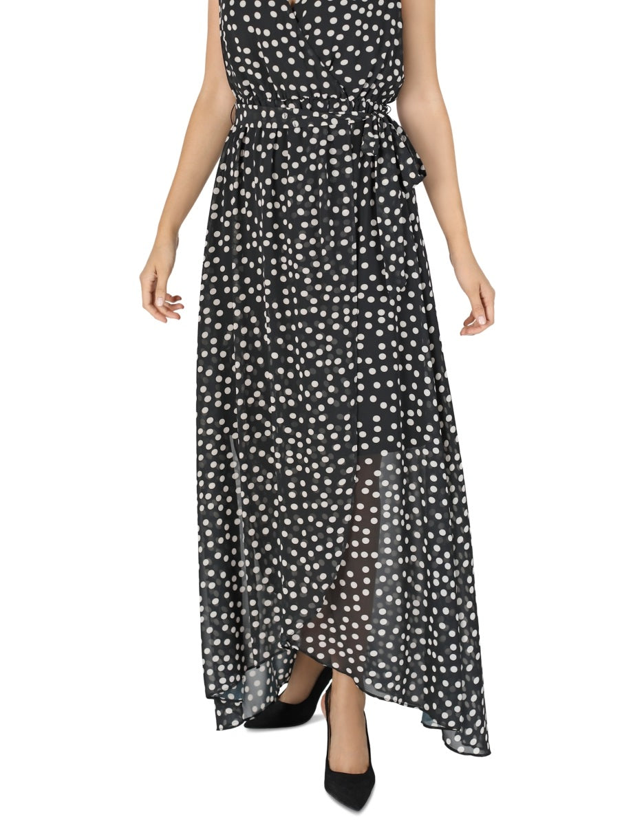 Donna Ricco Women's Halter Neck Hi Low Maxi Dress Black Size 8
