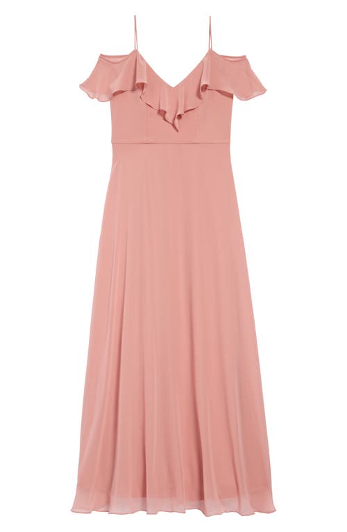 dessy-collection-cold-shoulder-chiffon-flower-girl-dress-in-desert-rose-size-16
