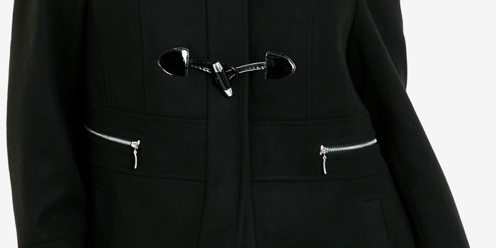 Avenue Women's Plus Duffle Jacket Black Size 32