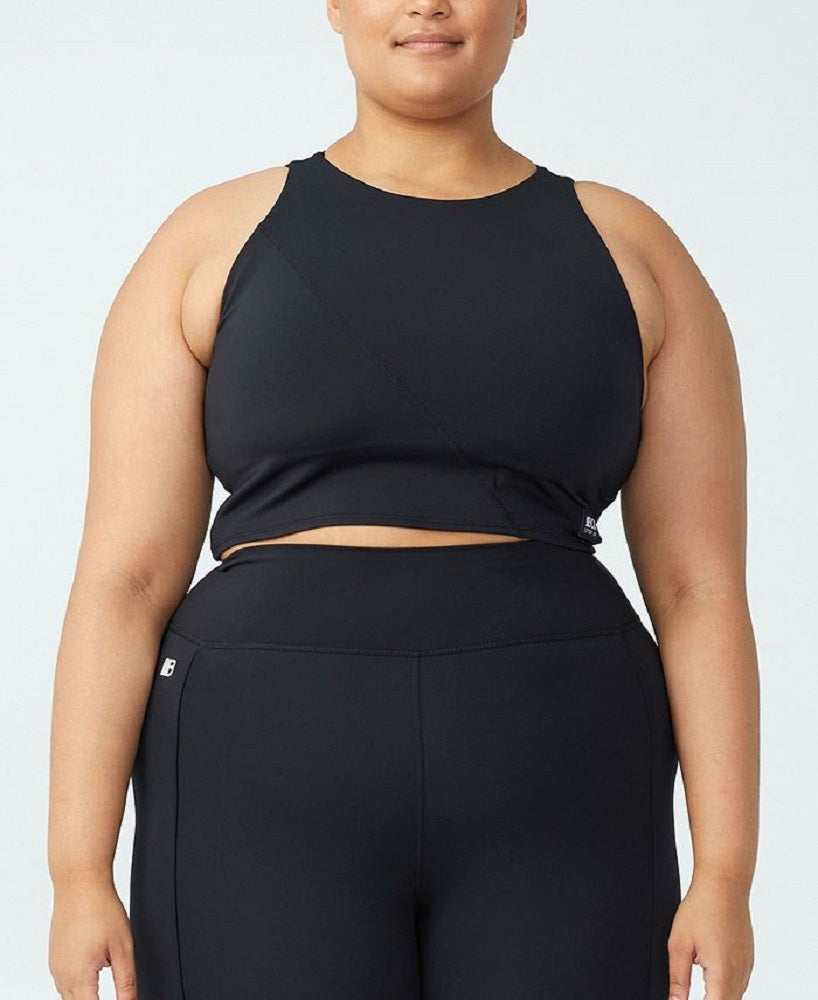 COTTON ON Women's Active Compression Crop Top Black Size 16W